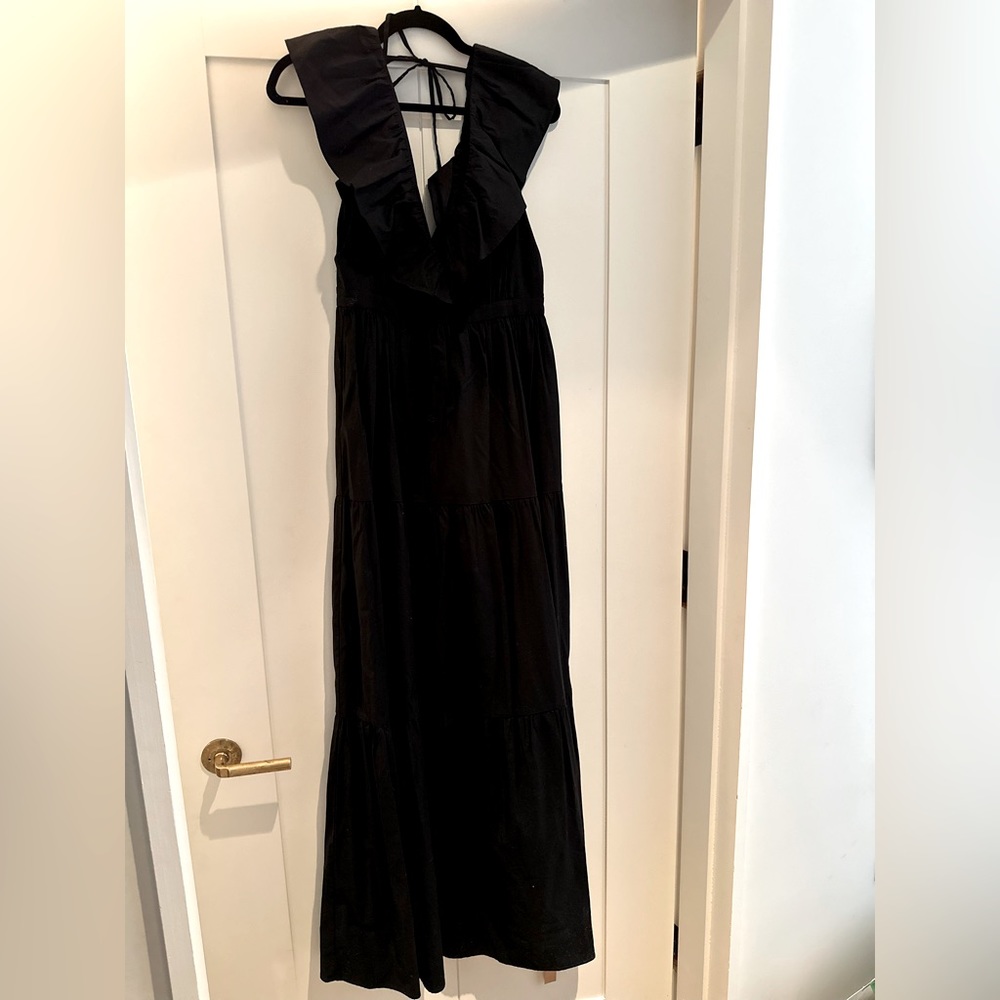 Reformation long black tiered dress